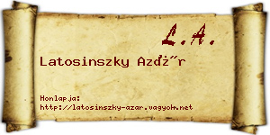 Latosinszky Azár névjegykártya